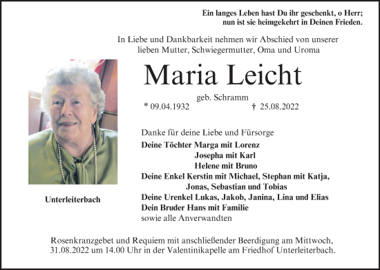 Anzeige von Maria Leicht von MGO