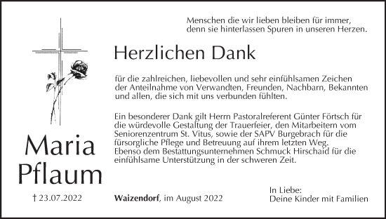 Anzeige von Maria Pflaum von MGO