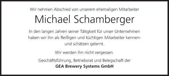 Anzeige von Michael Schamberger von MGO