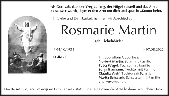 Anzeige von Rosmarie Martin von MGO