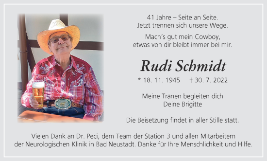 Anzeige von Rudi Schmidt von MGO