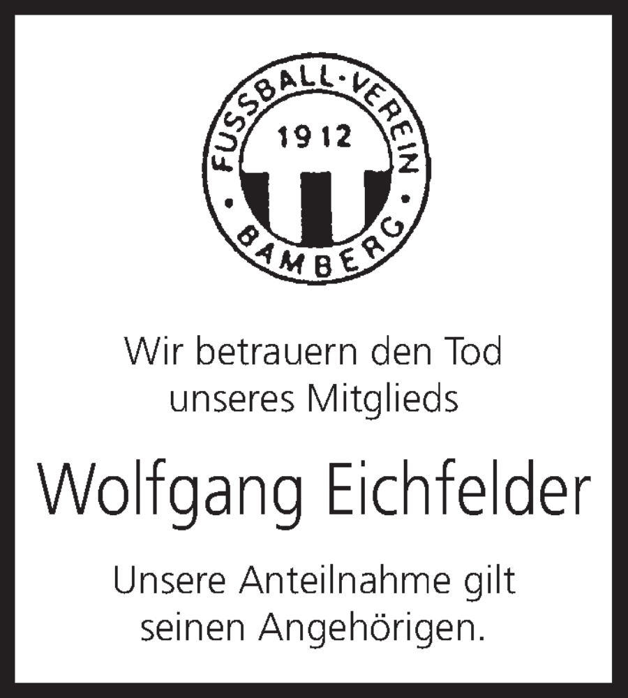  Traueranzeige für Wolfgang Eichfelder vom 25.08.2022 aus MGO