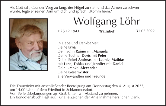Anzeige von Wolfgang Löhr von MGO