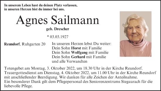 Anzeige von Agnes Sailmann von MGO