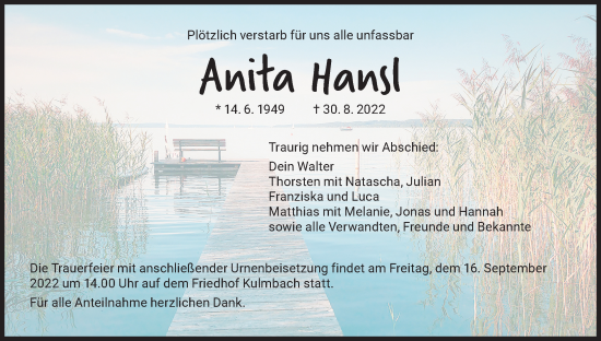 Anzeige von Anita Hansl von MGO