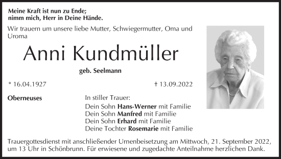 Anzeige von Anni Kundmüller von MGO