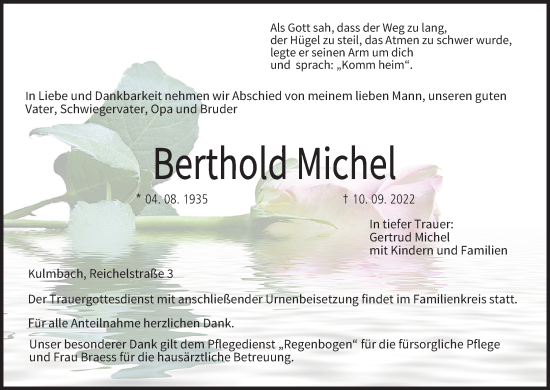Anzeige von Berthold Michel von MGO