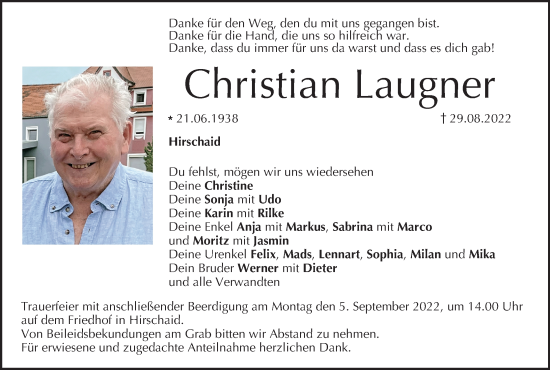 Anzeige von Christian Laugner von MGO