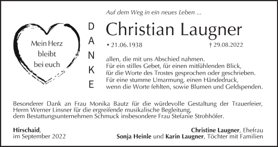 Anzeige von Christian Laugner von MGO