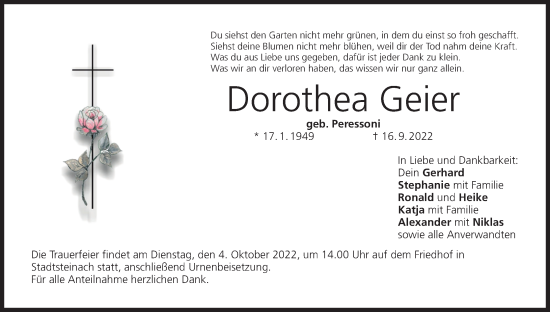 Anzeige von Dorothea Geier von MGO