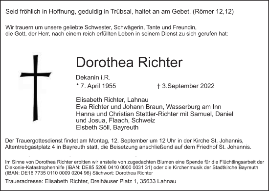 Anzeige von Dorothea Richter von MGO