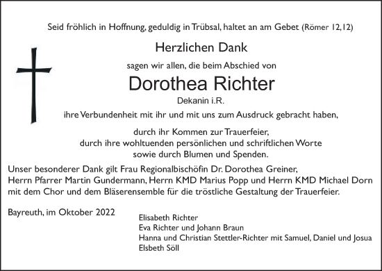 Anzeige von Dorothea Richter von MGO