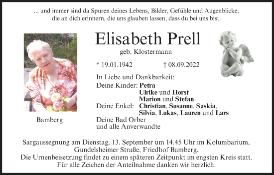 Anzeige von Elisabeth Prell von MGO