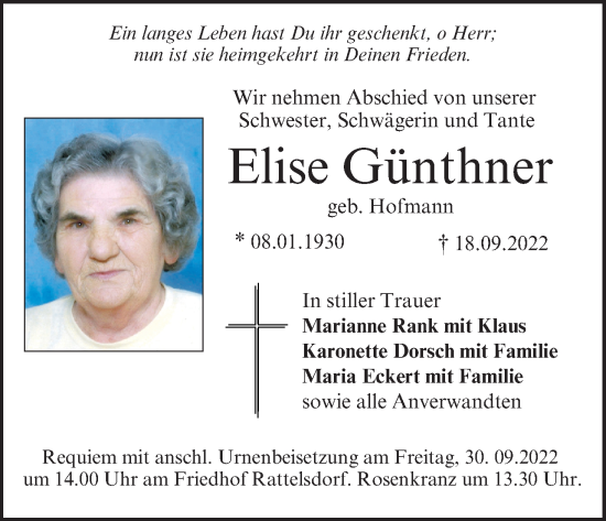 Anzeige von Elise Günthner von MGO