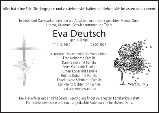 Anzeige von Eva Deutsch von MGO