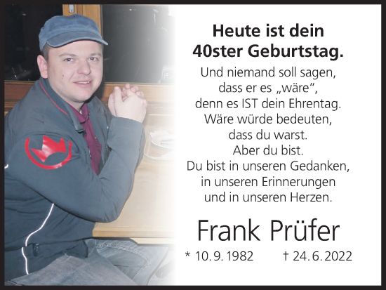 Anzeige von Frank Prüfer von MGO