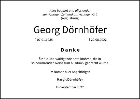 Anzeige von Georg Dörnhöfer von MGO