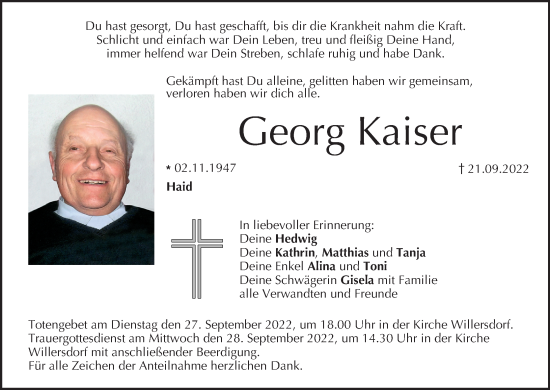 Anzeige von Georg Kaiser von MGO