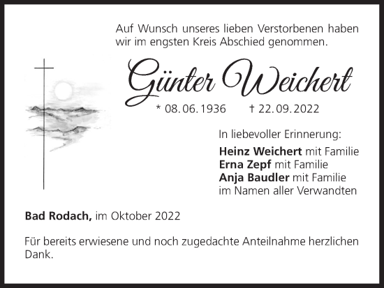Anzeige von Günter Weichert von MGO