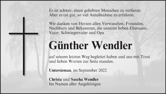 Anzeige von Günther Wendler von MGO
