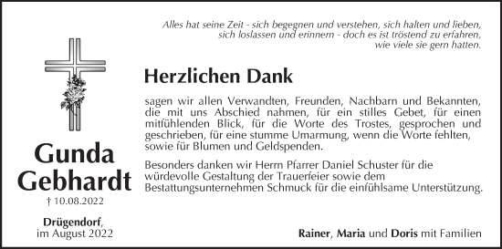 Anzeige von Gunda Gebhardt von MGO