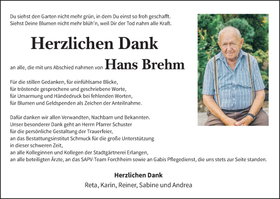 Anzeige von Hans Brehm von MGO