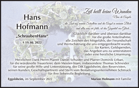 Anzeige von Hans Hofmann von MGO