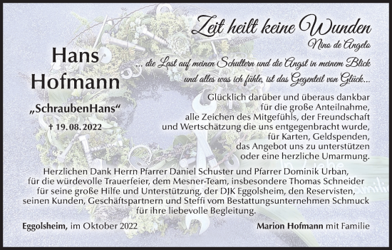 Anzeige von Hans Hofmann von MGO