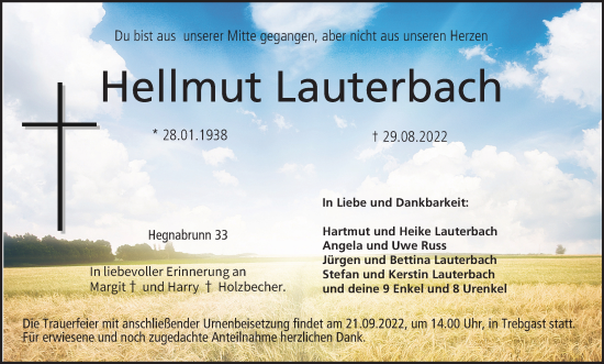Anzeige von Hellmut Lauterbach von MGO