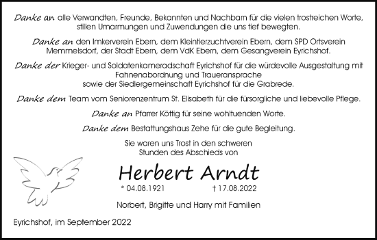 Anzeige von Herbert Arndt von MGO