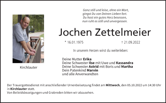 Anzeige von Jochen Zettelmeier von MGO