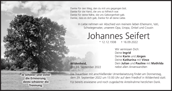 Anzeige von Johannes Seifert von MGO