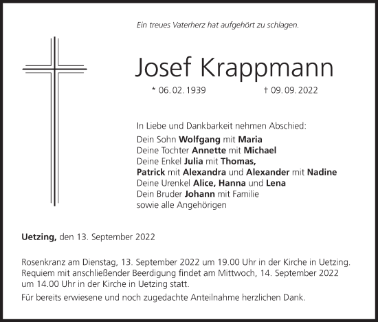 Anzeige von Josef Krappmann von MGO