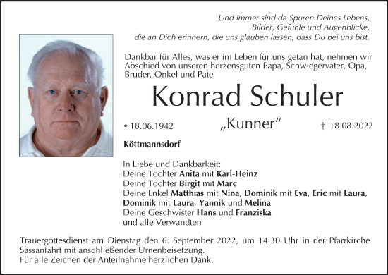 Anzeige von Konrad Schuler von MGO