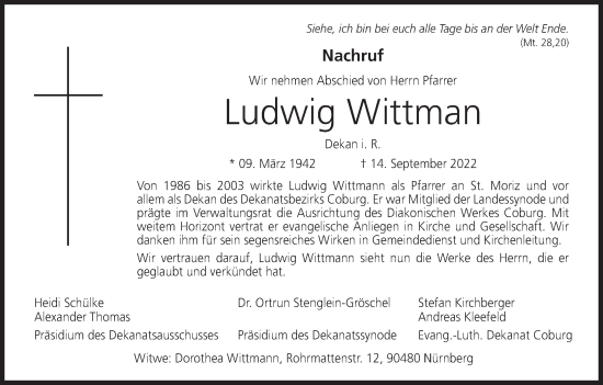 Anzeige von Ludwig Wittman von MGO