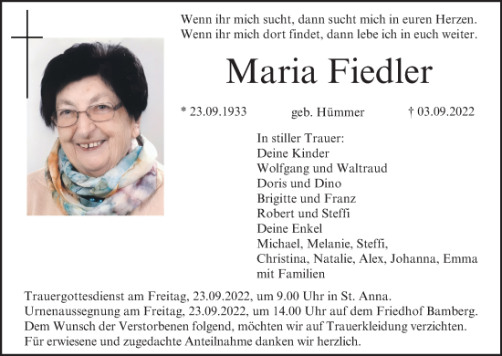 Anzeige von Maria Fiedler von MGO