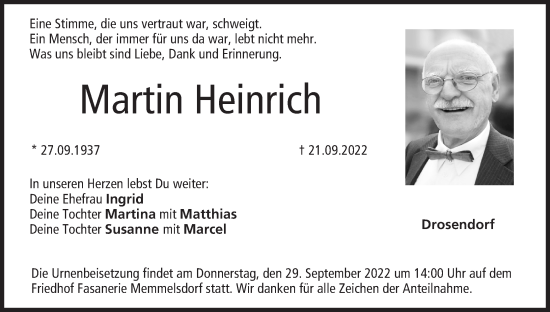 Anzeige von Martin Heinrich von MGO