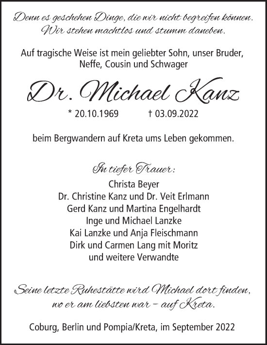 Anzeige von Michael Kanz von MGO