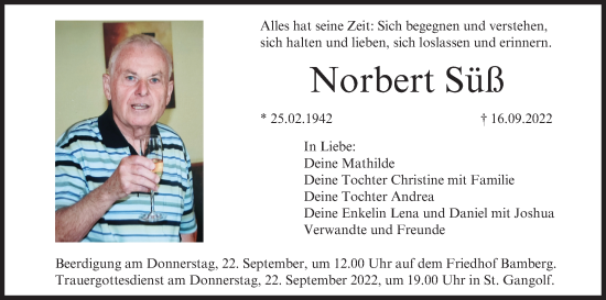 Anzeige von Norbert Süß von MGO