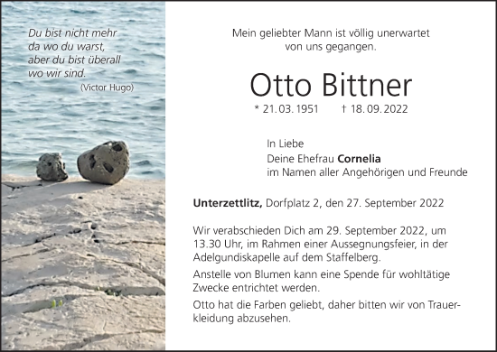 Anzeige von Otto Bittner von MGO