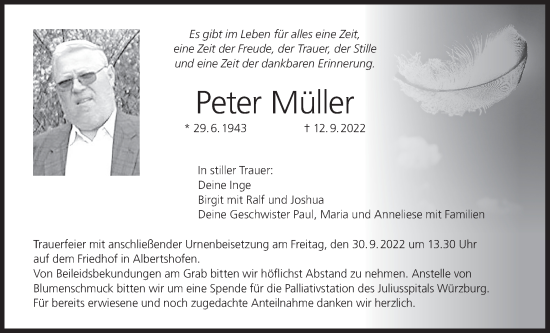 Anzeige von Peter Müller von MGO