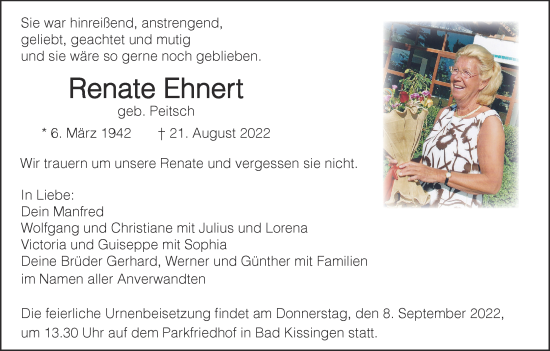 Anzeige von Renate Ehnert von MGO