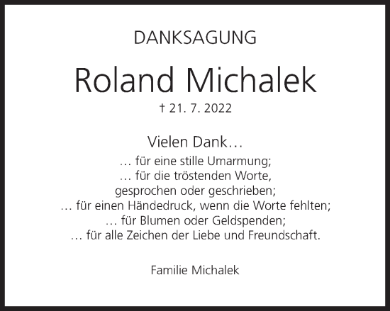Anzeige von Roland Michalek von MGO