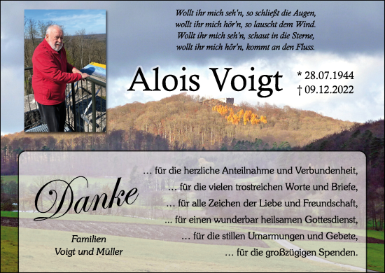 Anzeige von Alois Voigt von MGO