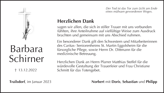 Anzeige von Barbara Schirner von MGO