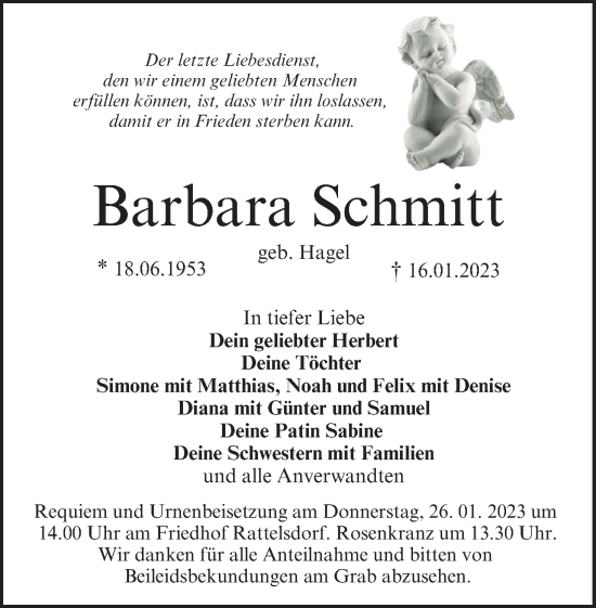 Anzeige von Barbara Schmitt von MGO