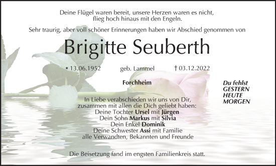 Anzeige von Brigitte Seuberth von MGO