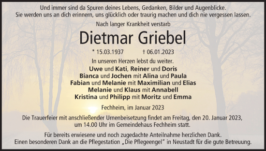 Anzeige von Dietmar Griebel von MGO