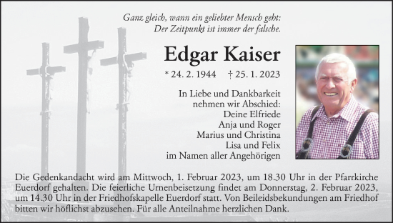 Anzeige von Edgar Kaiser von MGO