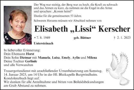 Anzeige von Elisabeth  Kerscher von MGO